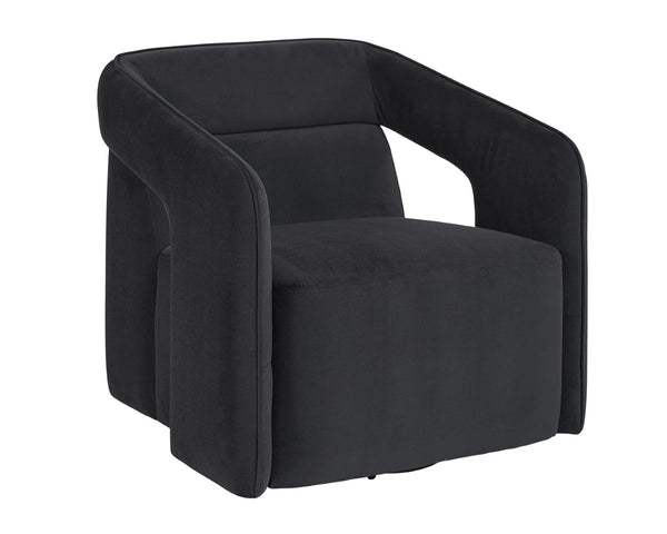 Sunpan KENDRICK Swivel Lounge Chair - Modern Comfort with 360° Versatility in Stylish Abbington Black 105921V