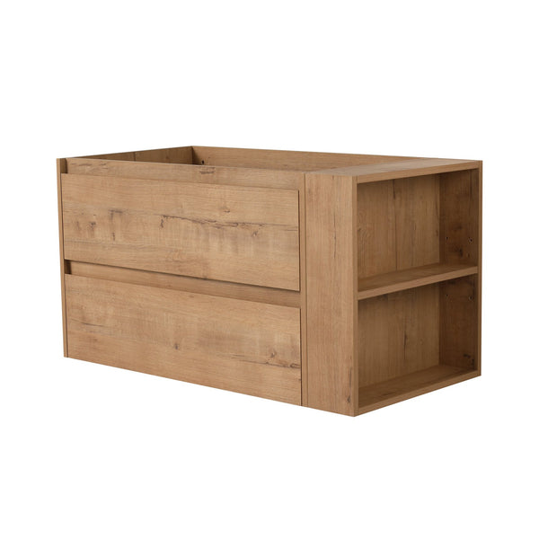 English Elm 36" Wall Mounting Bathroom Vanity with Soft-Close 2/3 Drawers, Adjustable Side Shelf, Water-Resistant Finish W999P168519