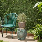 Christopher Knight Home® - Noble House - Pratchett Owl Garden Stool, Lightweight Concrete, Gold Patina Finish