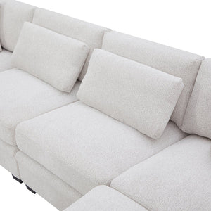 English Elm Christopher Knight Home® - 7-Piece Reversible Modular Corner Sectional - Beige Fabric, Flexible Seating For Modern Living Spaces N771P345839_N771P345840_N771P345841_N771P345842M