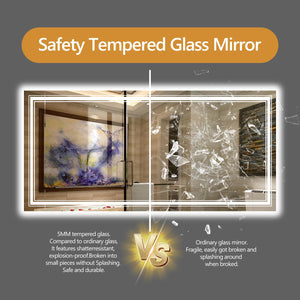 English Elm 28X36 Inch Frameless Led Smart Bathroom Mirror With Adjustable Lighting & Anti-Fog Features T3757P347016