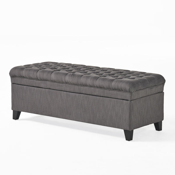 English Elm Christopher Knight Home® - Juliana Storage Ottoman – Versatile Gray Fabric Seating & Organizer For Modern Living Spaces 57741.00GAY