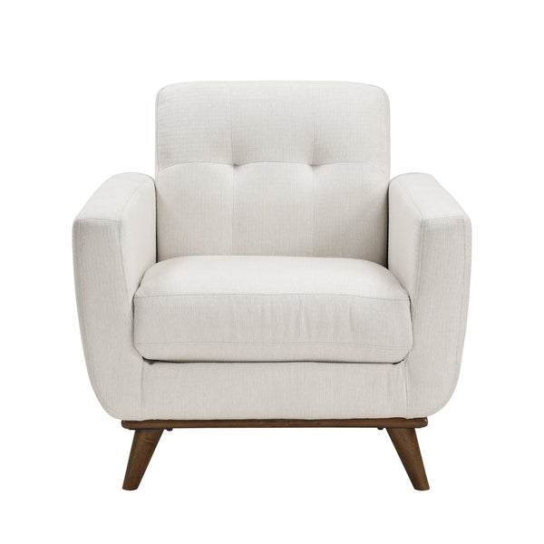 English Elm Contemporary Tufted Back Accent Chair with Reversible Removable Cushion, Solid Wood Legs, Cozy Upholstery Beige 36.5 L x 30.5 W x 20.5 H B011P379437