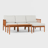 Circa Modern Contemporary Modern Outdoor Spindle Style 4 Piece Sectional - Brown