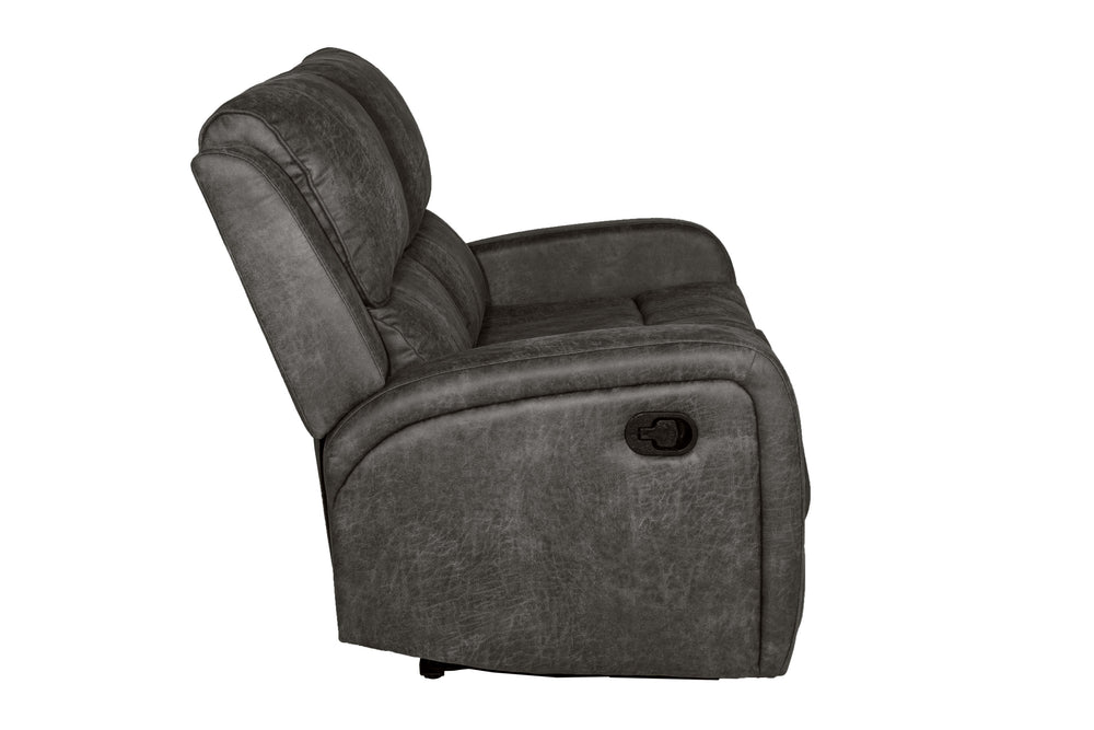 English Elm Recliner Loveseat with Manual Side Handle, Horizontal & Vertical Tufting, Plush Square Arms for Luxury Relaxation Smoke 57 L x 30 W x 26 H B089P240526