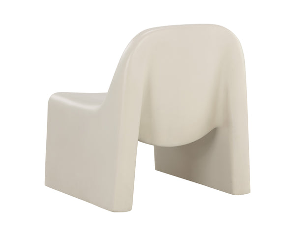 Sunpan Kessel Lounge Chair - Sculpted Concrete Design for Indoor & Covered Outdoor Spaces, Cream Finish