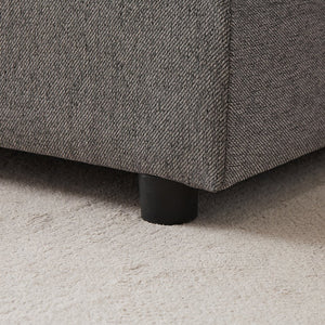 English Elm MH100.2" Sofa Convertible L-Shaped Linen Sectional with Movable Ottoman 5 Cushions 4 Lumbar Pillows Grey W1193S00139