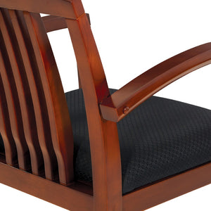 OSP Home Furnishings Wood Back Guest Chair Solid Hardwood Frame for Office Reception with Reinforced Corner Blocks Cherry KEN77LCH-3