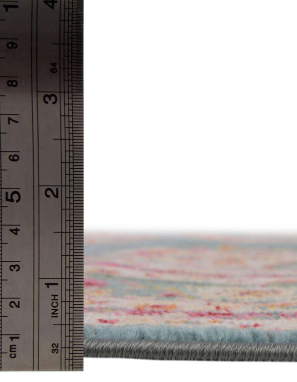 Unique Loom Baracoa Regla Machine Made Border Rug Turquoise, Ivory/Olive/Orange/Red/Violet/Pink 8' 2" x 8' 2"