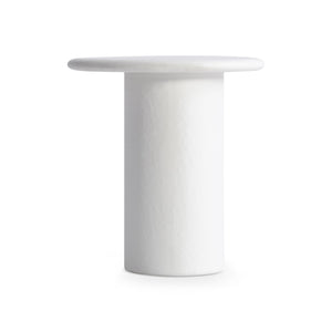 Bernhardt Bernhardt Fresco Outdoor Side Table — Sculptural Chalky White Grp Concrete Accent, Durable Patio Piece X09112