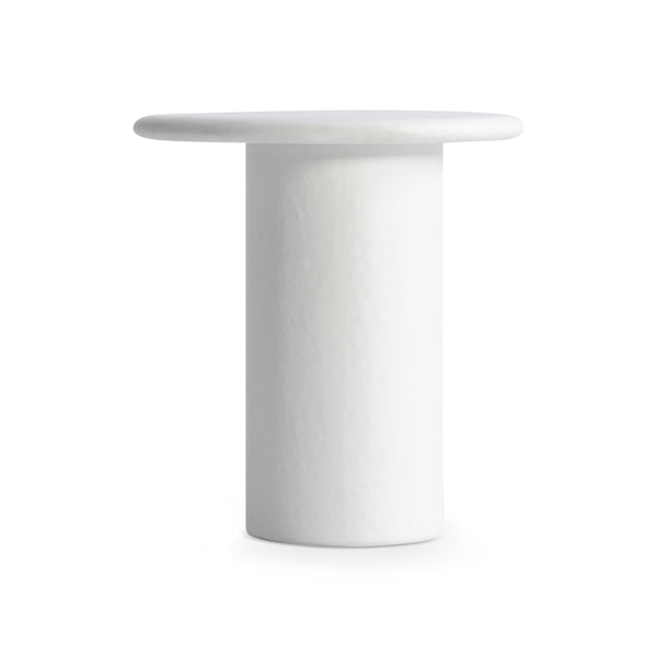 Bernhardt Bernhardt Fresco Outdoor Side Table — Sculptural Chalky White Grp Concrete Accent, Durable Patio Piece X09112