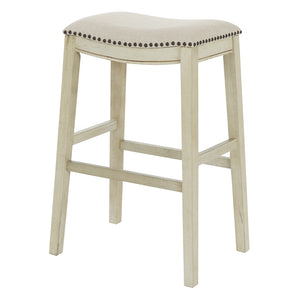 OSP Home Furnishings Saddle Stool 30" - Set of 2 Beige / Antique White