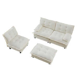 English Elm 107" Modular Cloud Sectional Sofa Deep Seat Chenille Couch for Living Room W714S01678
