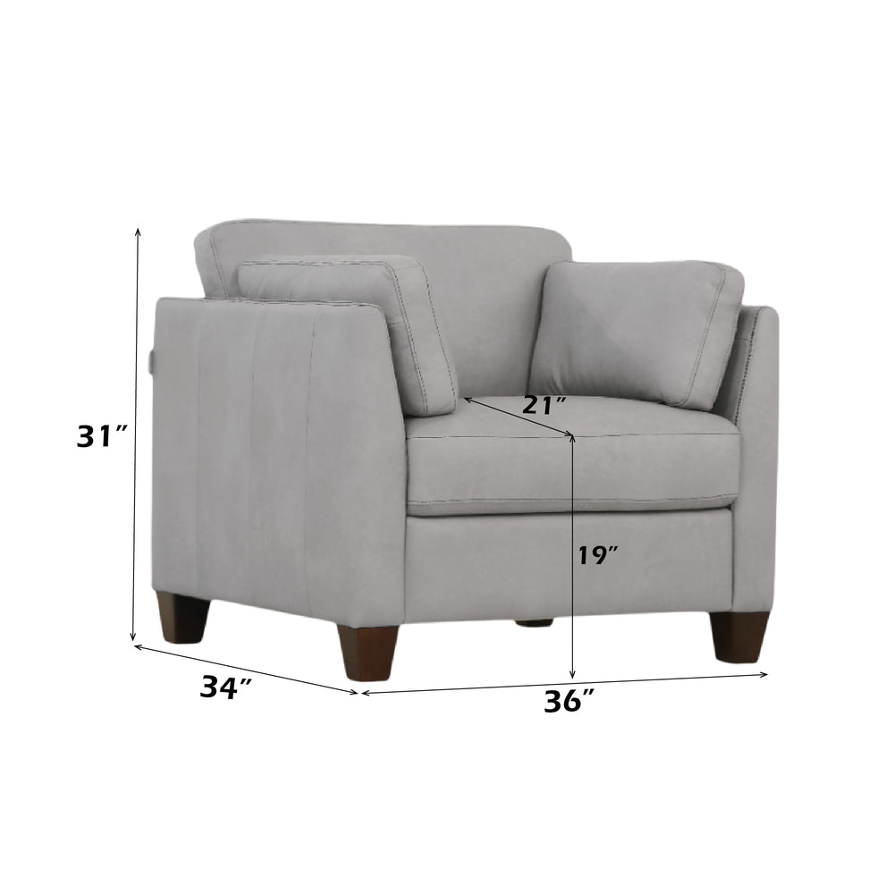 English Elm Matias Italian Leather Accent Chair with Walnut Legs and Contrast Stitching Detail B2726P496927