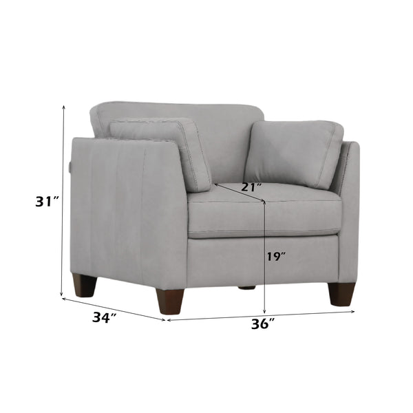 English Elm Matias Italian Leather Accent Chair with Walnut Legs and Contrast Stitching Detail B2726P496927