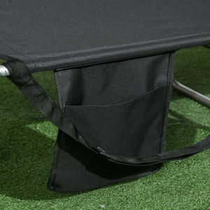 English Elm Outsunny Folding Beach Lounge Chair With Adjustable Backrest, Face Hole & Arm Slots For Ultimate Relaxation W2225P174388-GIGA