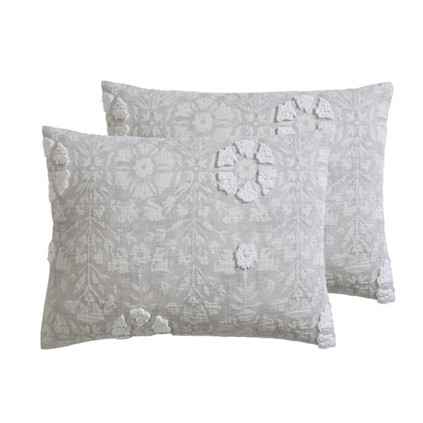 English Elm Tacey 5-Piece Queen Comforter Set – Elegant Gray Cotton With Woven Jacquard For Cozy Bedroom Style B340P341982-GIGA