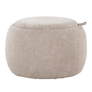 English Elm Tray Pouf Ottoman - Chic Multi-Functional Accent With Natural Wood Top And Hidden Storage Options B202P223754-GIGA