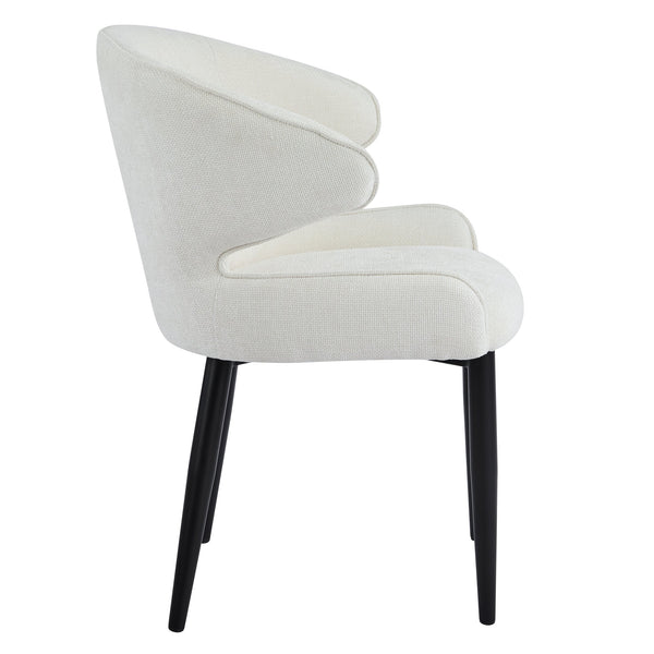 English Elm Modern Shell Back Upholstered Dining Chairs Set of 2 Scandinavian Fabric Seat N772P429023B