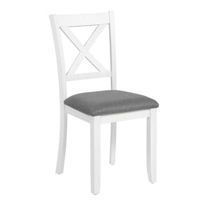 English Elm Dining Chair Set of 4 Rubberwood Frame with Padded Linen Seat for Kitchen Table W1998P238019