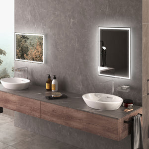 English Elm HOMCOM LED Bathroom Mirror with Touch Dimmer, 3 Color Temps, Anti-Fog Memory, IP44 Silver W2225P173992