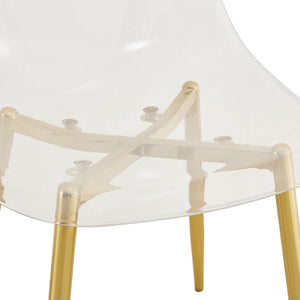 English Elm Table and Chair Set Marble Glass Top Gold Legs Four Seat Dining for Small Spaces Transparent,White+Gold W1151S04638