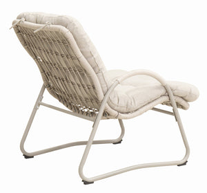 English Elm Outdoor Wicker Lounge Chairs Set of 2 Powder Coated Iron Frame Patio Seating W3990P462687
