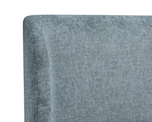 Sunpan Tierra Bed - Stylish Coastal-Inspired Design with Plush Headboard and Minted Copper Steel Legs Queen