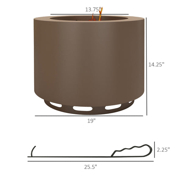 English Elm Outsunny 19 Inch Stainless Steel Wood Burning Fire Pit with Secondary Combustion Design W2225P174294