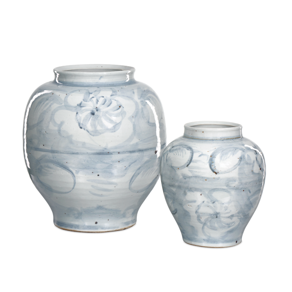 Ming-Style Countryside Preserve Pot: Artisan Porcelain Elegance with Blue Motifs for Timeless Decor