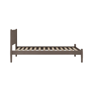 English Elm Mid-Century Twin Size Wooden Platform Bed In Gray Finish - Stylish, Compact Design For Small Spaces B016S00031