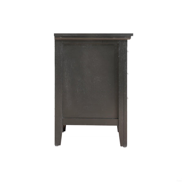 English Elm Chic Black 3-Drawer Nightstand 26"H x 24"W x 18"D — Durable Particleboard, Sleek Modern Casual Accent for Bedroom Storage B078118400