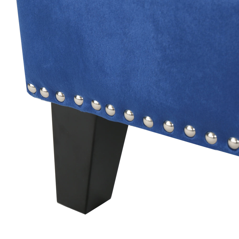 English Elm Christopher Knight Home® - Velvet Tufted Club Chair Jaclyn in Navy Blue — Luxe Tufting, Stud Trim, Plush Seat for Cozy Reading N758P278053B