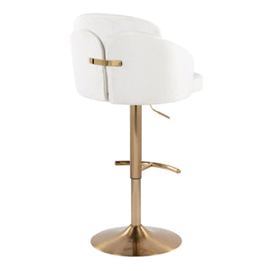 English Elm Fixed-height Swivel Counter Stools with Faux Leather Seats and Chrome Footrest Set of 2 Cream B202S02179