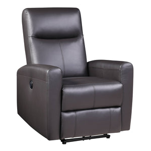 English Elm Brown Power Recliner Contemporary Top-Grain Leather Recliner with Power Motion, Pocket Coil Comfort, Tight Tailored Look B062P184510