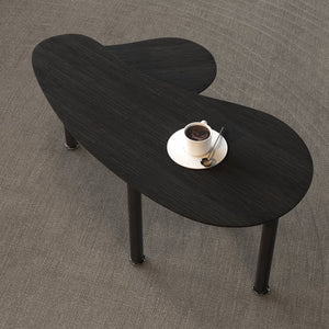 English Elm Contemporary rotatable cocktail table with 360° swivel top, sintered stone & MDF surface, space-saving design Black W2899P372752