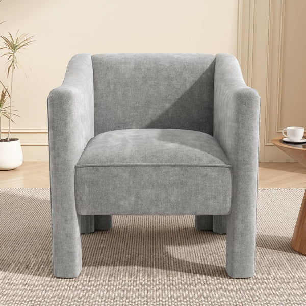 English Elm Modern Barrel Accent Chair Chenille Upholstered Wraparound Armchair for Any Room N763P336531E