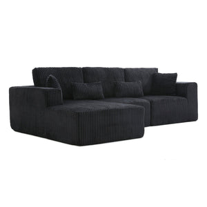 English Elm 109'' Modular L-shape Sectional Corduroy Couch Deep Seat No Assembly Living Room W1117S00310