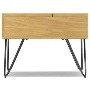 English Elm Hunter Lift Top Coffee Table with Spacious Storage, Solid Wood Veneer Finish, Handcrafted Durability Oak B136P203445