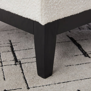 English Elm 33.86"W Upholstered Storage Ottoman - Stylish Ivory Boucle Coffee Table With Reversible Lid & Rubberwood Legs W3118P283465