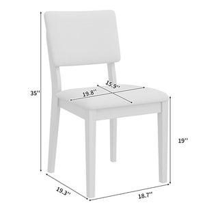 English Elm Du Cap Gray Upholstered Dining Chairs with White Wash Wood Legs Set of 2 B127P495085