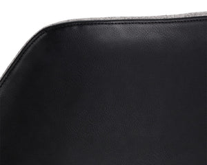 Sunpan Mccoy Counter Stool - Stylish Two-Toned Design with Faux Leather, Black Steel Legs for Modern Dining November Grey / Nightfall Black