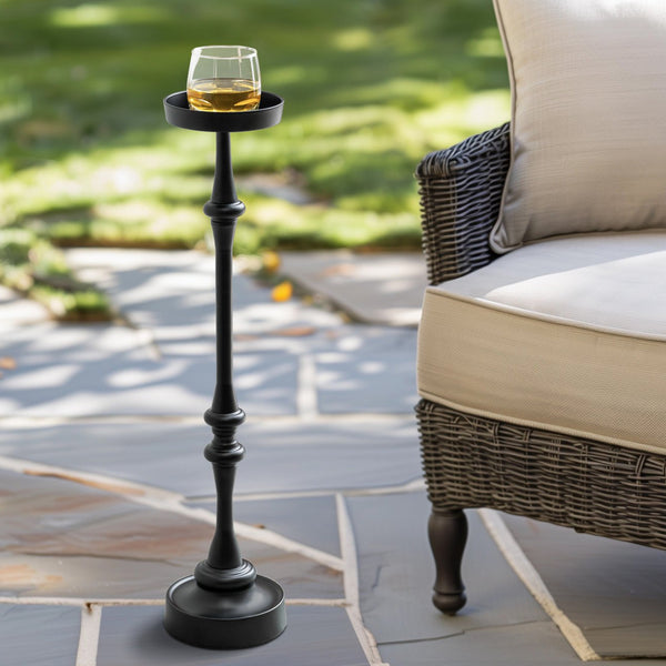 English Elm 26in. Steel Martini Side Tables Powder Coated Matte Patio Lounge Accent Set of 2 B2751P436404