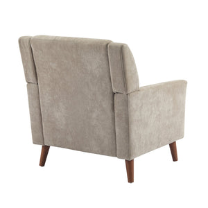 English Elm Mid-century Waffle Tufted Club Chair Solid Wood Splayed Legs Reading Lounge Accent Light Brown,Walnut N776P379535L