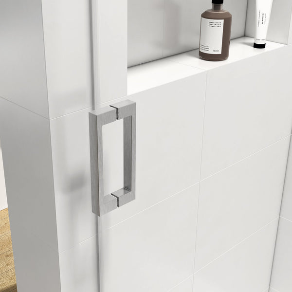 English Elm Shower Door Handle Chrome Finish Ergonomic Grip for Glass Enclosures Modern Bath W1573P232535