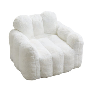 English Elm Lotus Oversized Bean Bag Sofa Memory Foam Filled Accent Chair for Living Room White W2311P457272