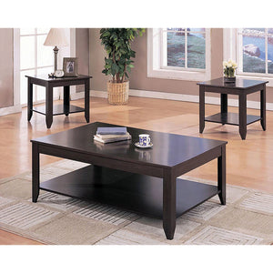English Elm Ornette Cappuccino 3-Piece Occasional Set — Sleek Square Lines, Pointed Legs, Modern Transitional Style B062P353483