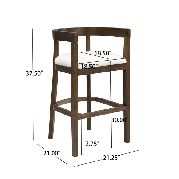 English Elm Christopher Knight Home® - Bar Stools Set Of 2 - Contemporary Rubberwood Design With Soft Upholstered Comfort For Home Bars N771P284165T