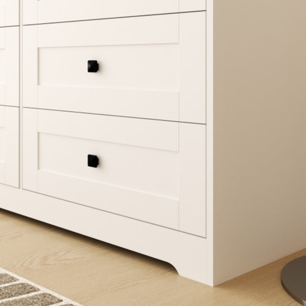 English Elm Chest Of Drawers - 6-Drawer Ancient White Farmhouse Storage Solution For Stylish Clutter Control W2139P241086