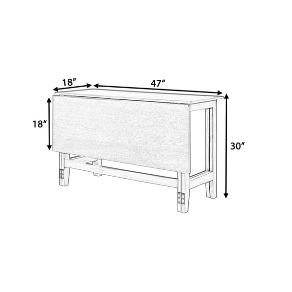 English Elm TOPMAX Farmhouse Extendable Drop Leaf Dining Table Seats 4 Rustic Acacia Veneer MDF Top Solid Wood Legs 47-inch Gray N717P195019E